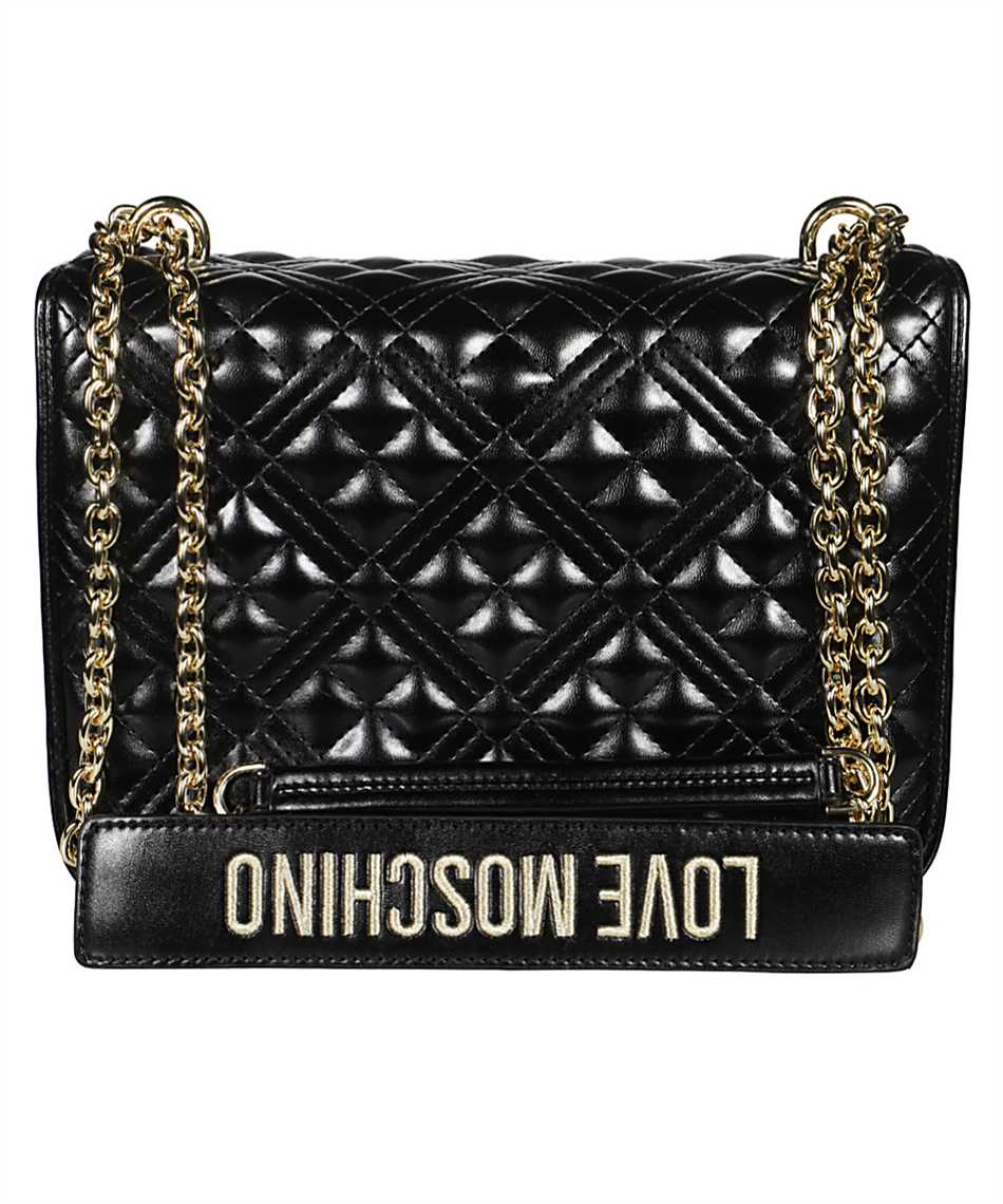 love moschino black quilted shoulder bag