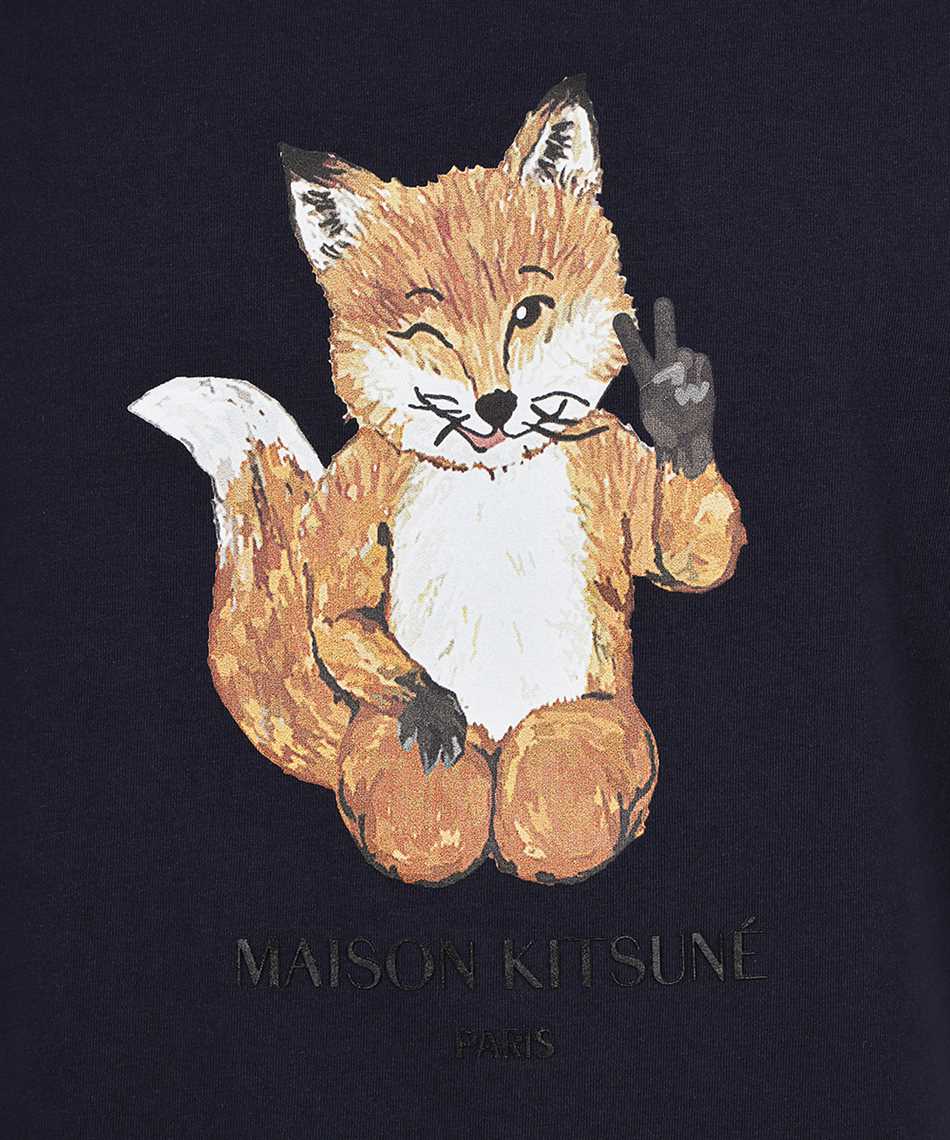 Maison Kitsune HM00130KJ0008 ALL RIGHT FOX PRINT CLASSIC T-shirt Blue
