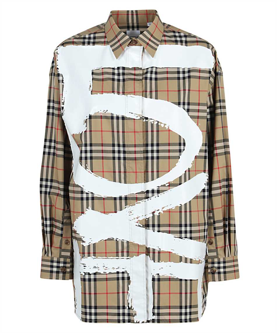 Burberry 8038128 LOVE PRINT VINTAGE CHECK COTTON OVERSIZED Shirt Beige