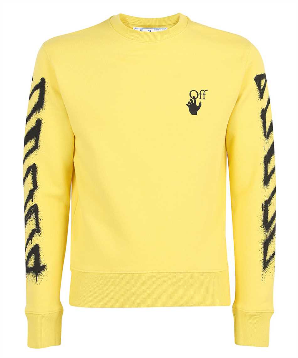 Off-White OMBA025S21FLE004 SPRAY MARKER SLIM CREWNECK Felpa Giallo