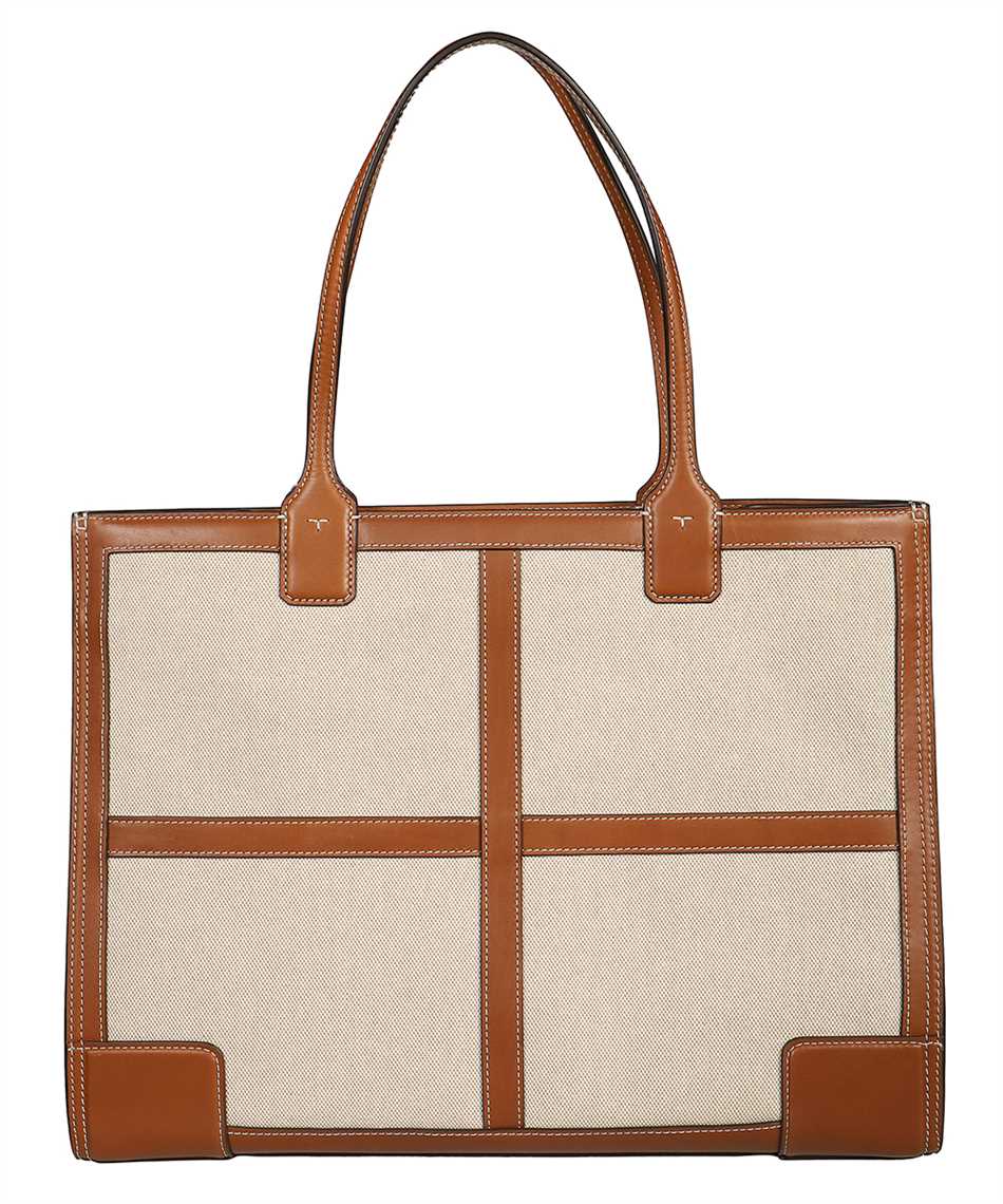 Tory Burch Ella Canvas Quadrant Tote Natural/Brunnera New With Tags