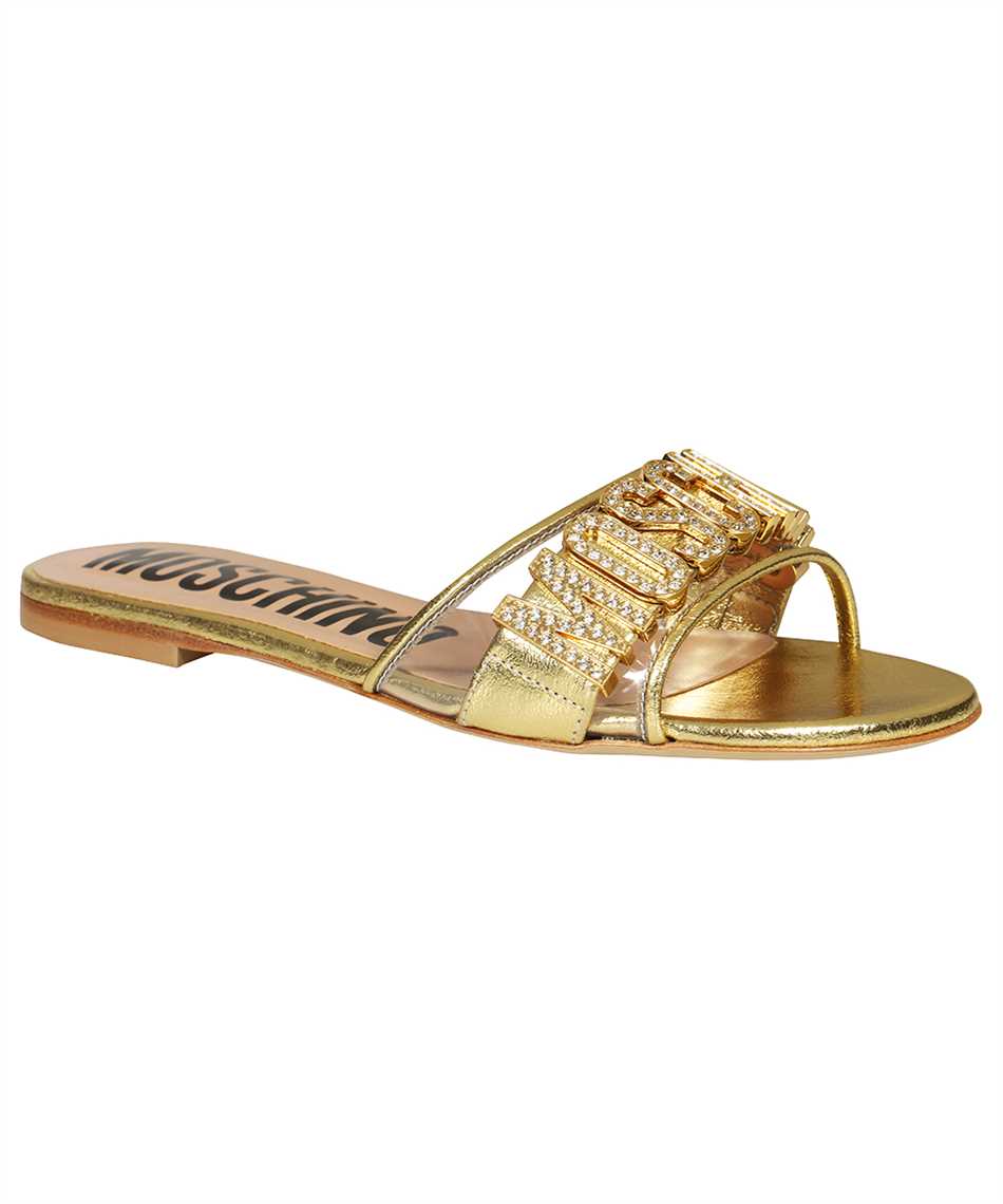 Moschino MA28311C1GMX299A FOILED JEWEL LOGO FLAT Slides 2