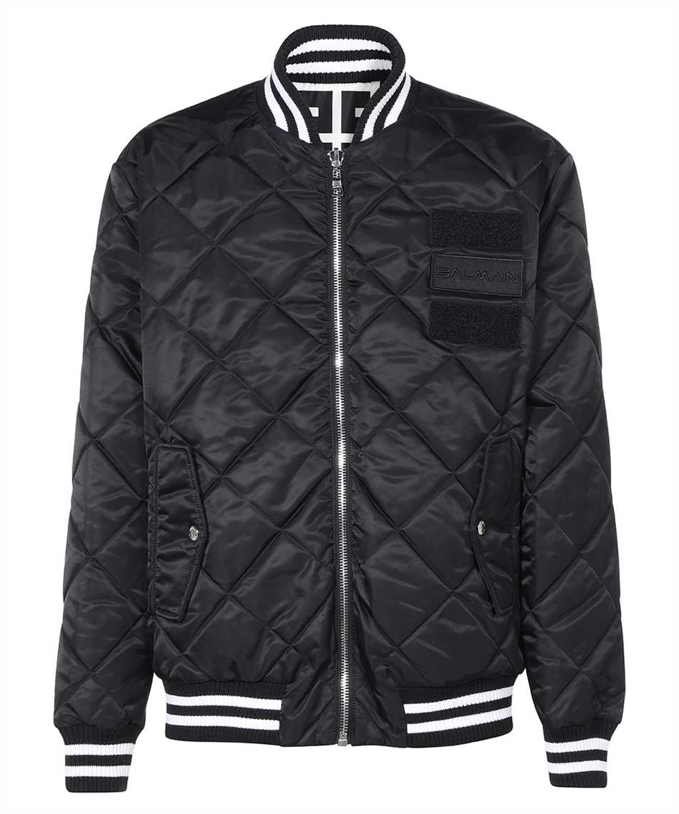 Reversible nylon bomber jacket with maxi monogram black - Men