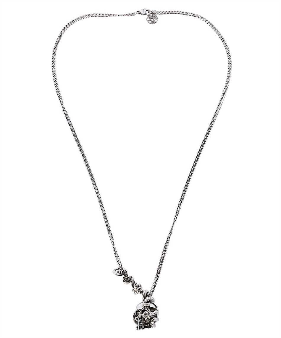 Alexander McQueen 628083 J160Y SKULL AND SNAKE Necklace Silver