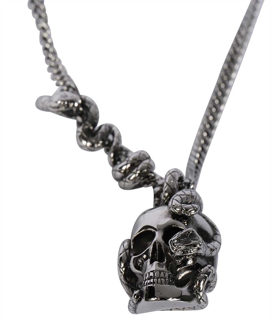 Alexander McQueen 628083 J160Y SKULL AND SNAKE Necklace Silver