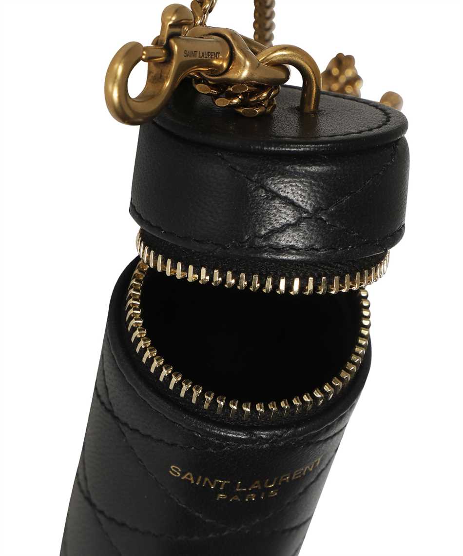 Saint Laurent Paris Leather Lipstick Case - Black