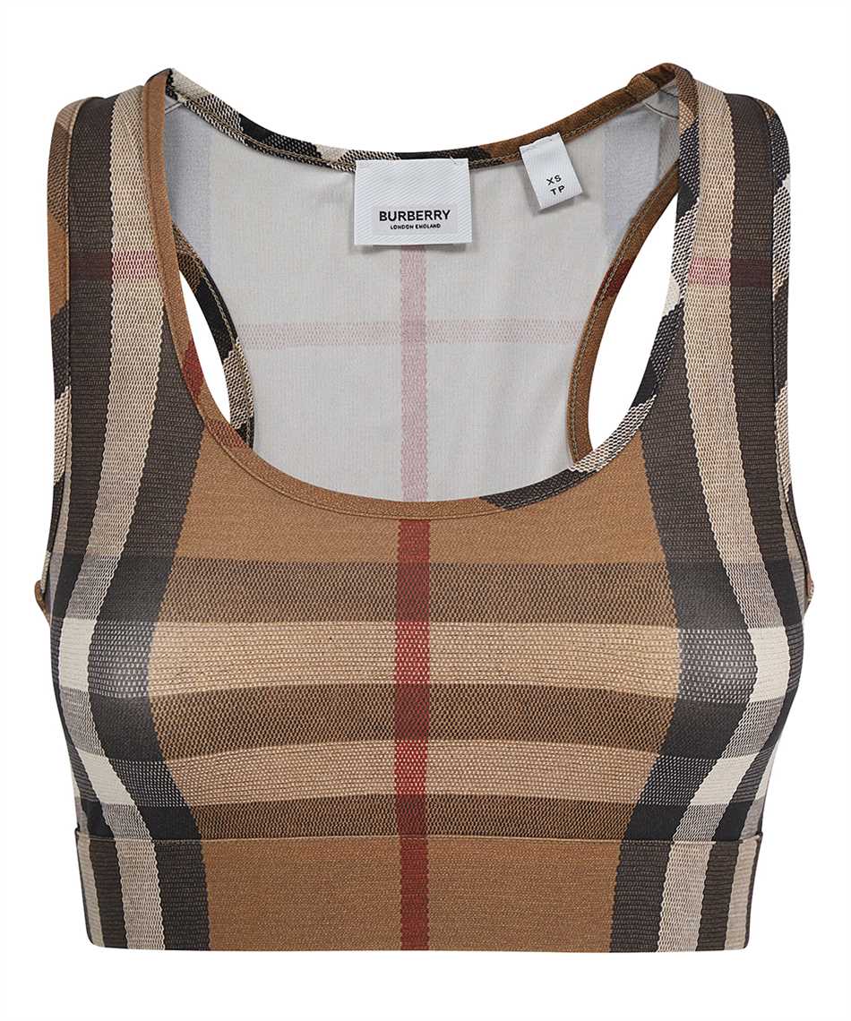 Burberry 8043428 CHECK PRINT CROPPED Top Brown