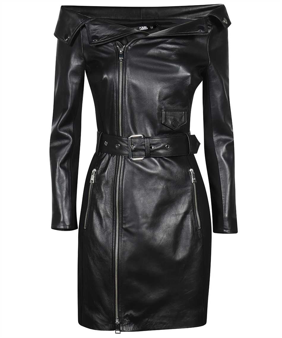 Karl Lagerfeld 235W1903 OFF-SHOULDER LEATHER Dress 1