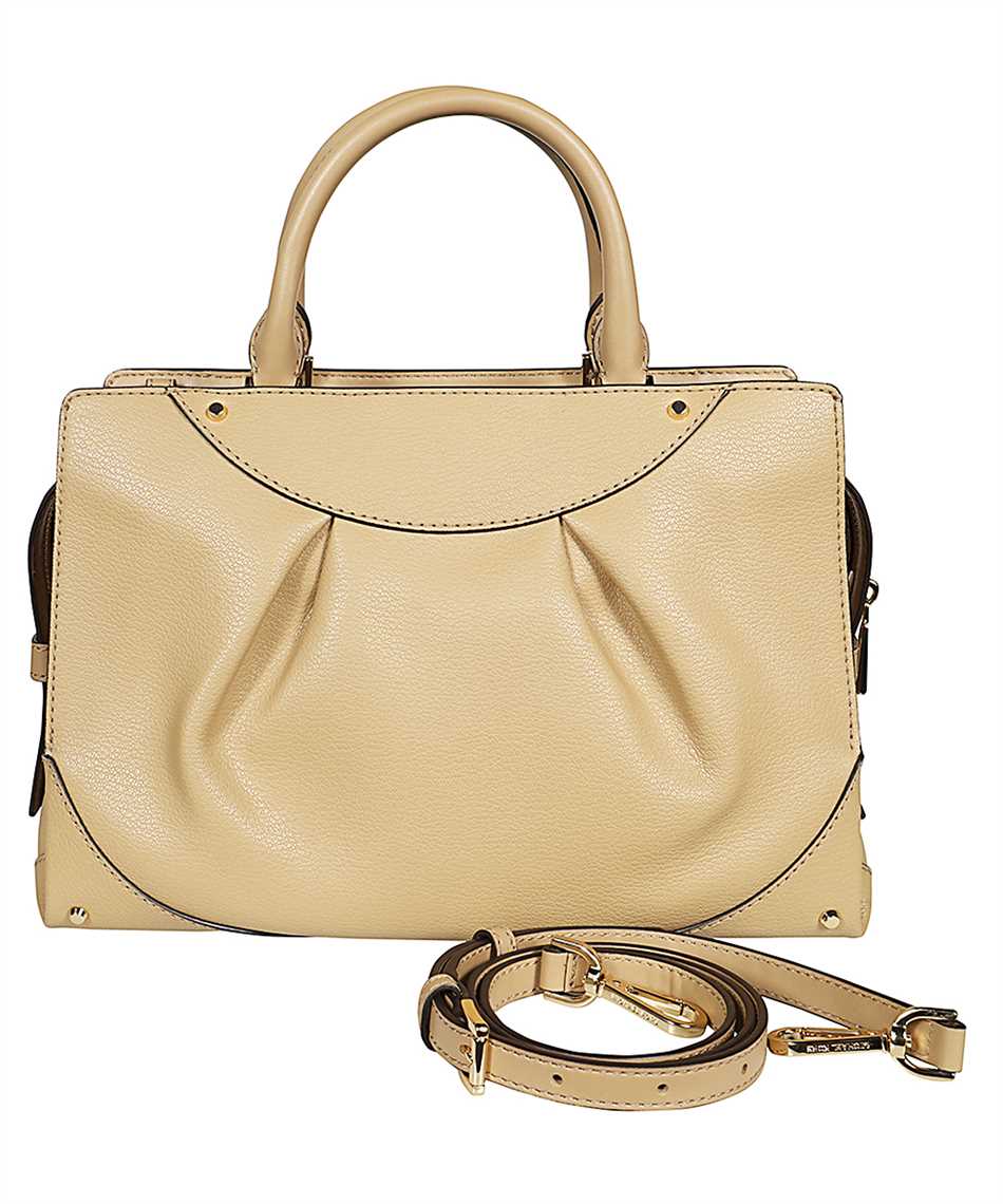 Michael Michael Kors Small Enzo Leather Shoulder Bag In Beige