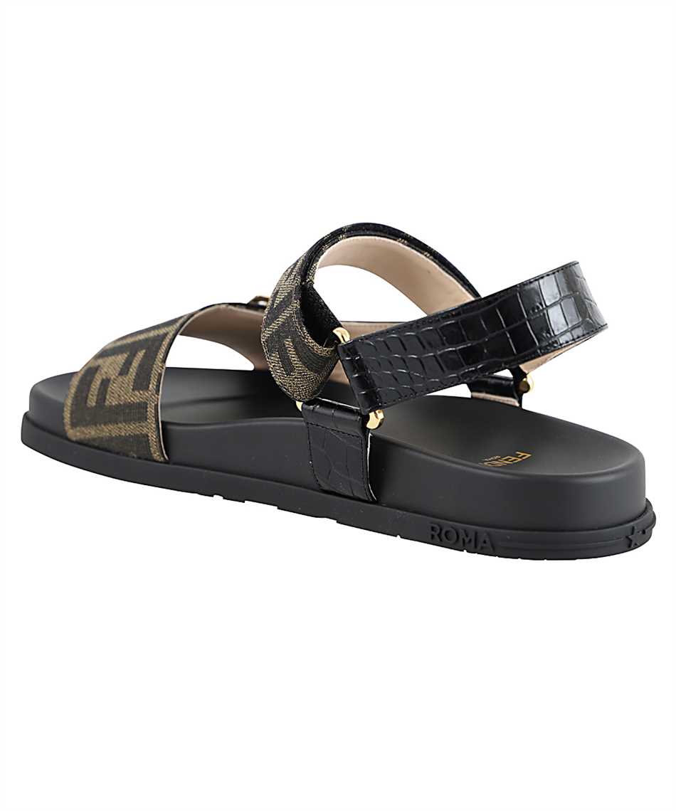 Fendi 8X8039 ABOE LOGO Sandals Brown