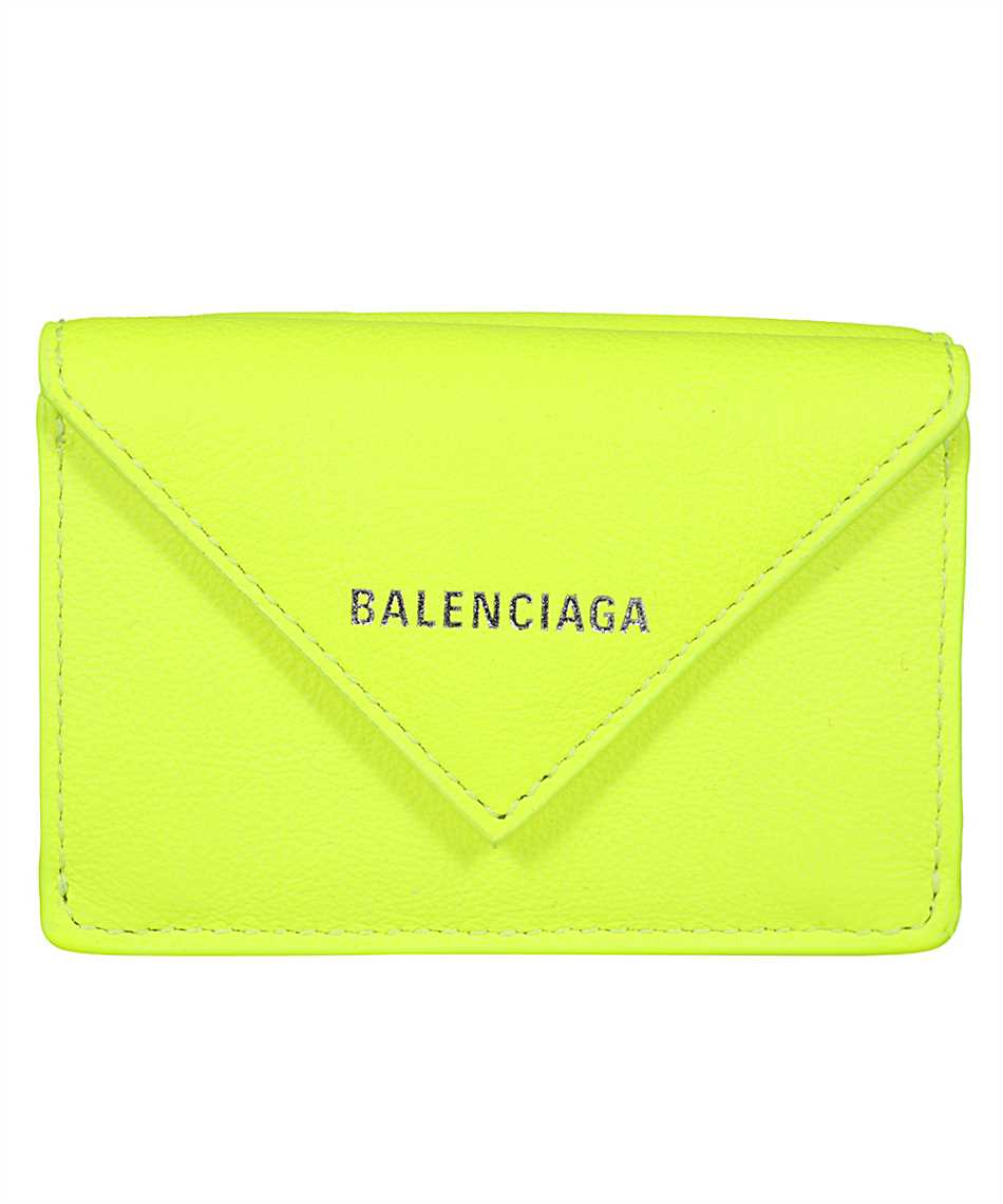 balenciaga papier mini wallet yellow