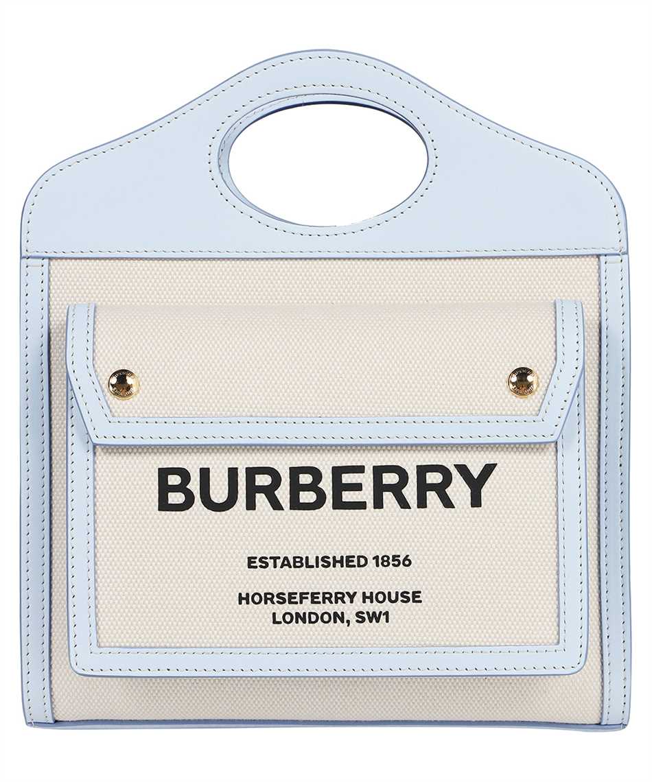 Burberry 8043493 HORSEFERRY LOGO CANVAS AND LEATHER POCKET Bag Blue