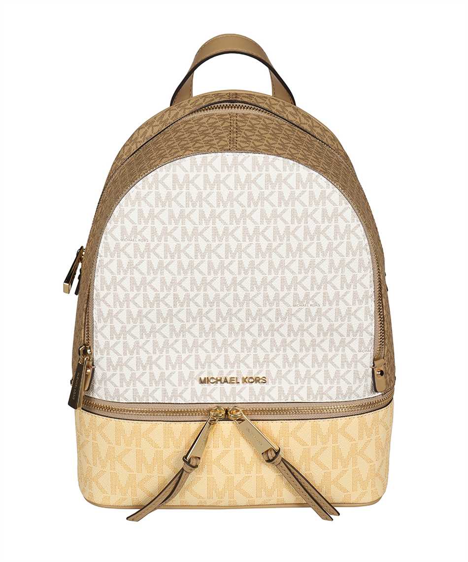 Rhea Medium Color-Block Logo Backpack