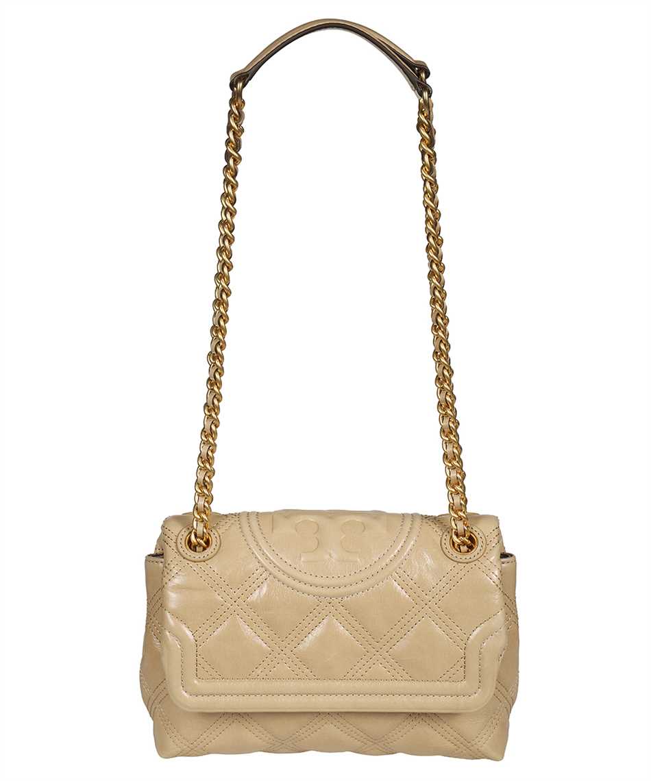 Tory Burch Fleming Convertible Small Shoulder Bag In Beige
