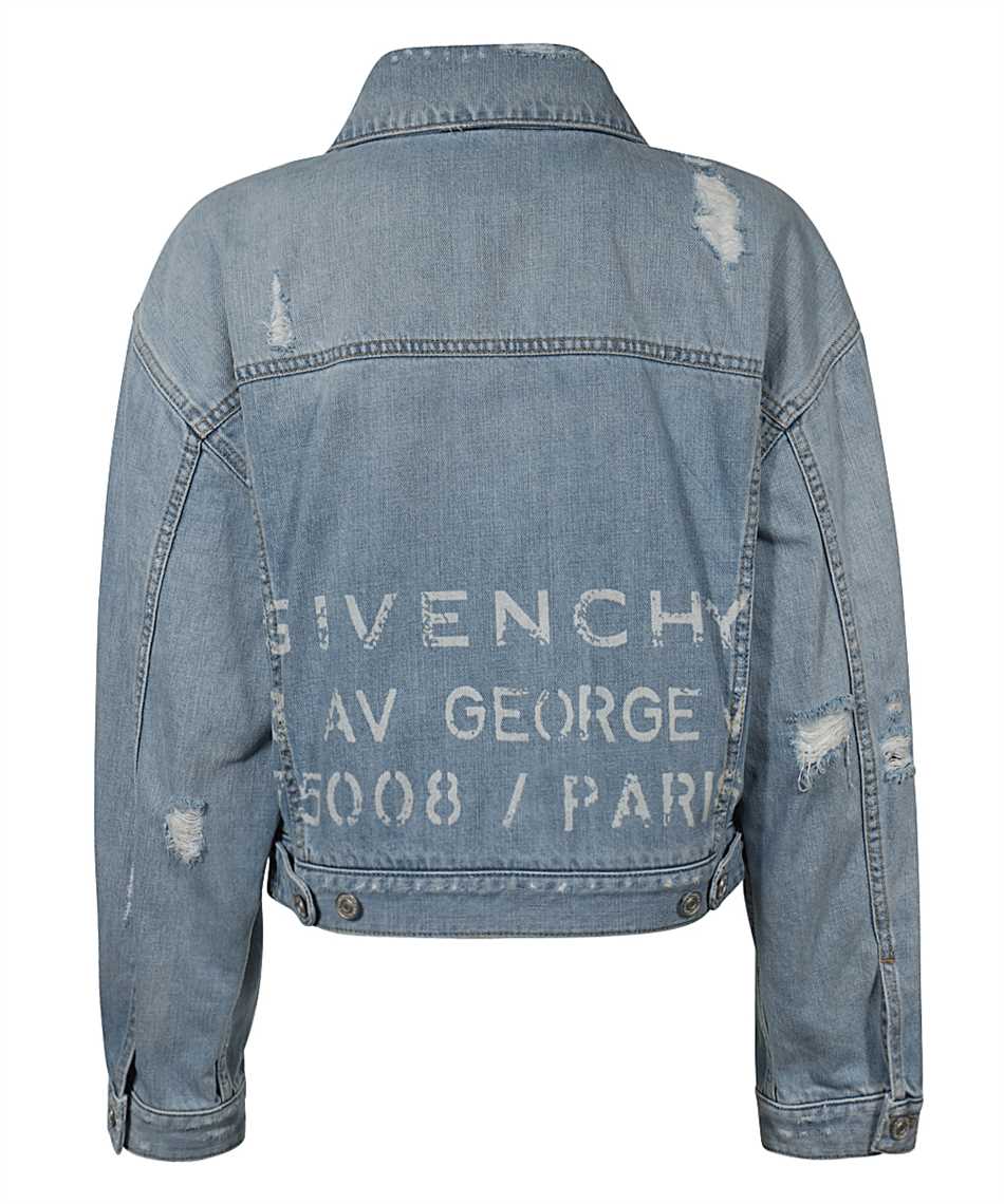 Givenchy BW00BT50D1 SHORT DESTROYED DENIM Giacca Blu