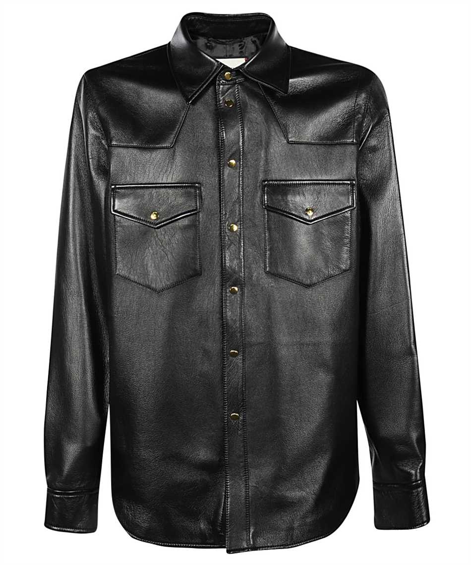 gucci leather shirt