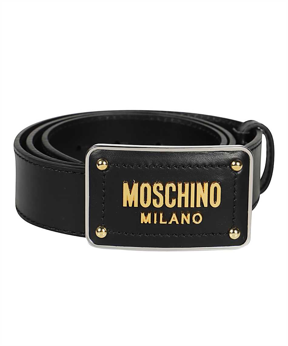 all black moschino belt