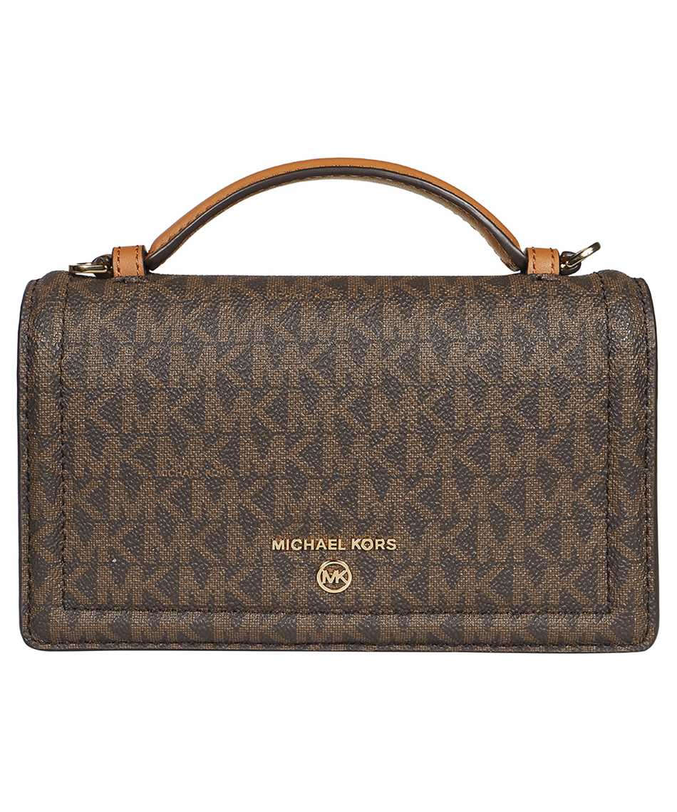 Michael Kors Monogram-printed Zipped Dual-handle Bag in Black