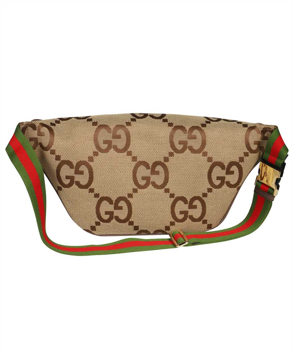 GUCCI Jumbo GG Canvas Leather Belt Bag Camel 696031