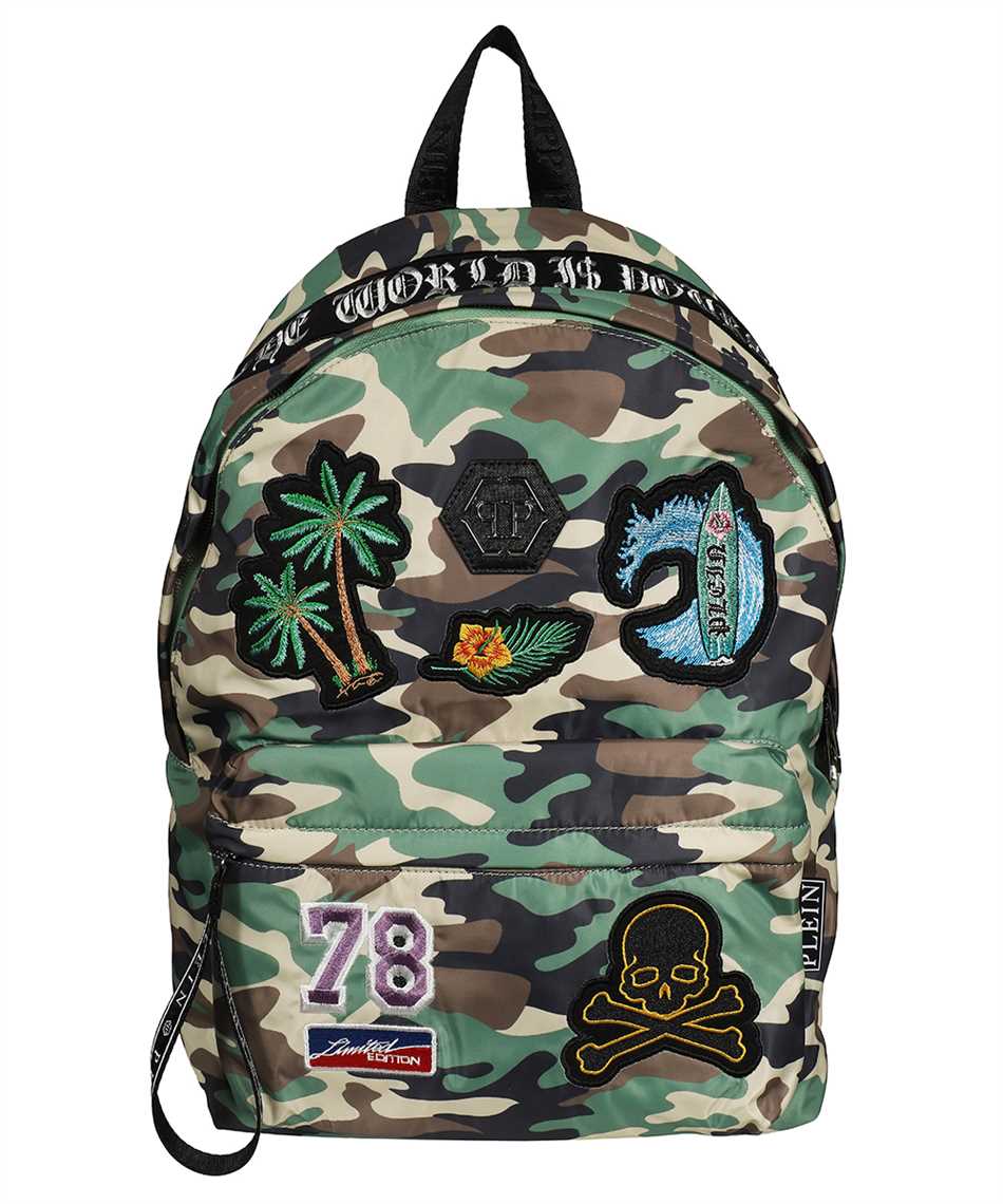 Philipp Plein SABA MBA1144 PTE003N PATCHES Zaino Verde