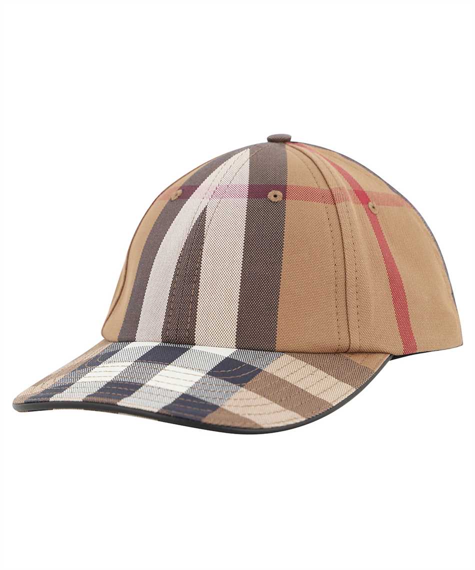 LOGO DETAIL CHECK COTTON BASEBALL Cap Brown