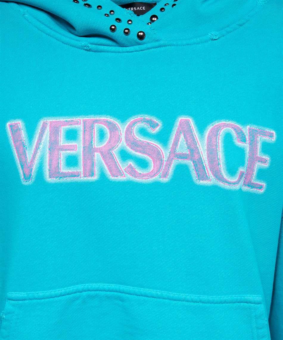 Versace 1008170 1A06531 STUDDED DISTRESSED LOGO Kapuzen-Sweatshirt 3