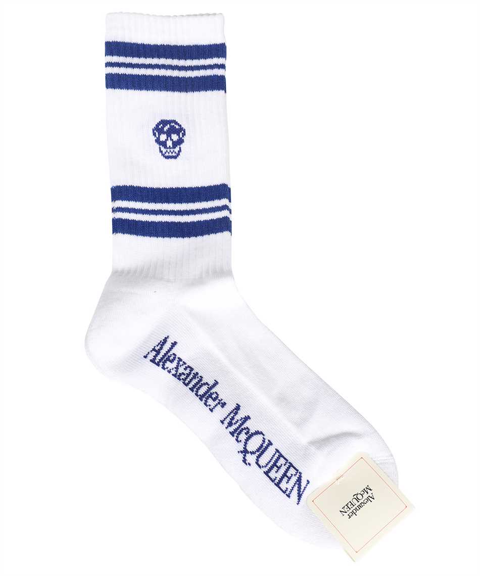 Alexander McQueen 573458 4C05Q STRIPE SKULL Socks 1