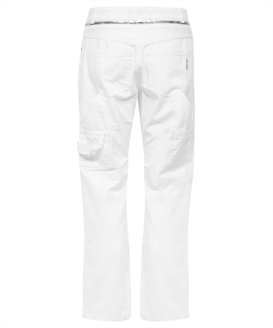 Balmain AH0MI045DB69 STRAIGHT WHITE DENIM CARGO Trousers 2