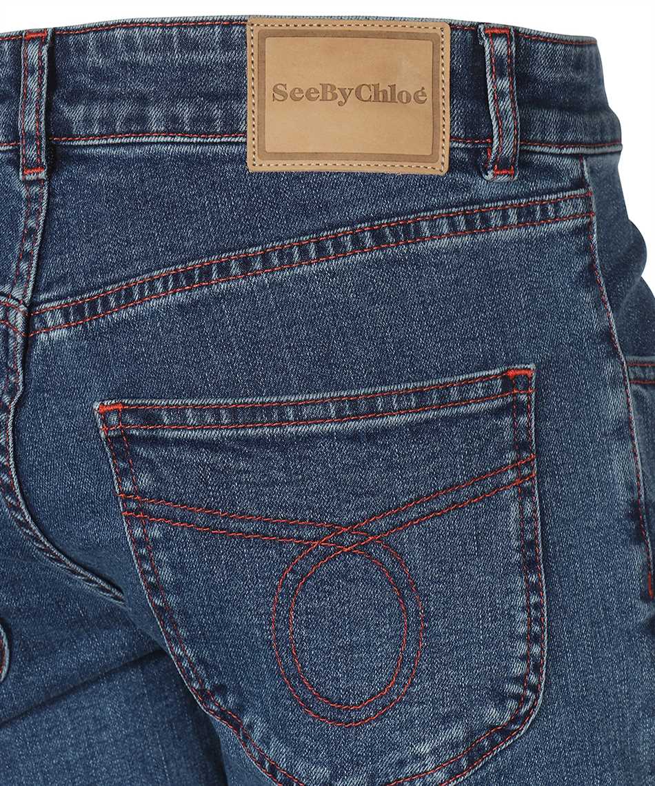 See By Chloè CHS22ADP03150 LOGO-PATCH FLARED Jeans Blue