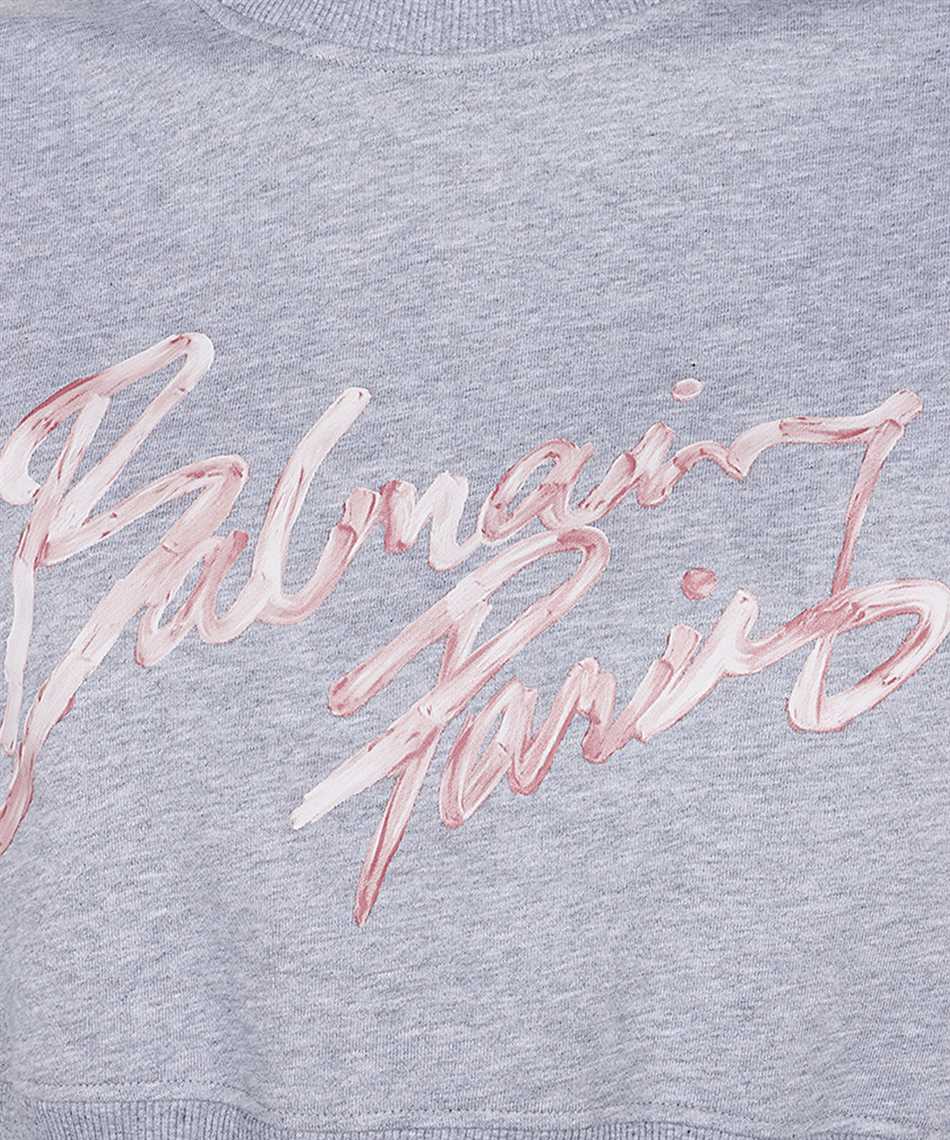 Balmain GF1JO080BD43 CROPPED PRINTED COTTON Sweatshirt 3