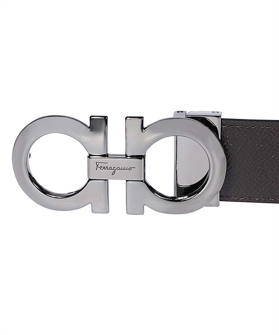 SALVATORE FERRAGAMO REVERSIBLE & ADJUSTABLE BELT WHITE/NERO