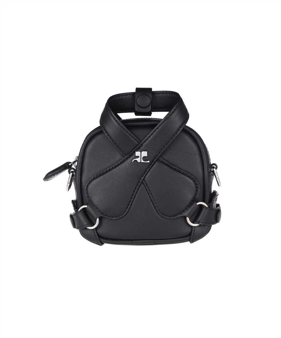 Courreges 422GSA039CR0010 MINI X LOOP LEATHER Bag Black