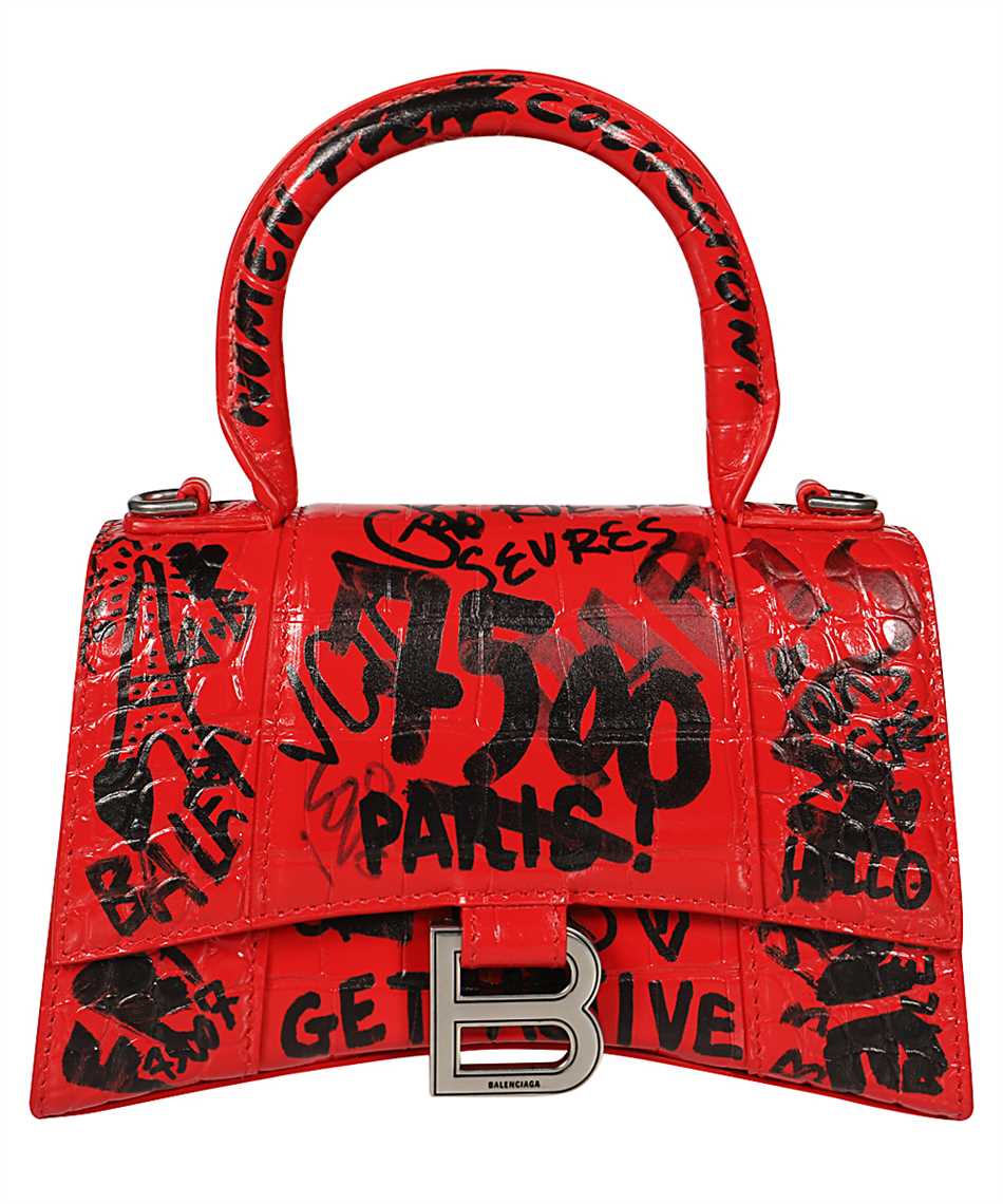 Balenciaga 592833 1LRXY TOP HANDLE HOURGLASS XS Bag Red
