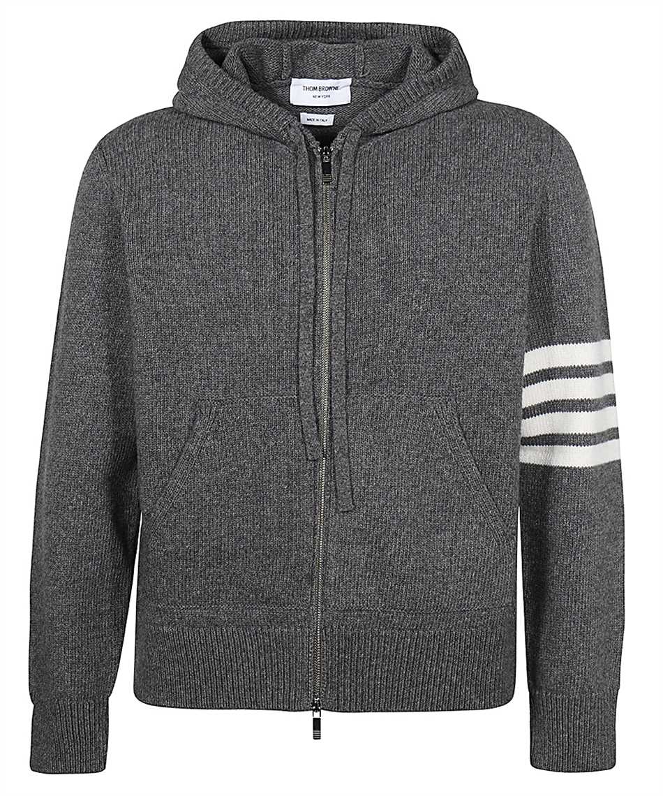 Thom Browne MKT009A Y1029 MERINO JERSEY WHALE AND SAILBOAT Hoodie Grey