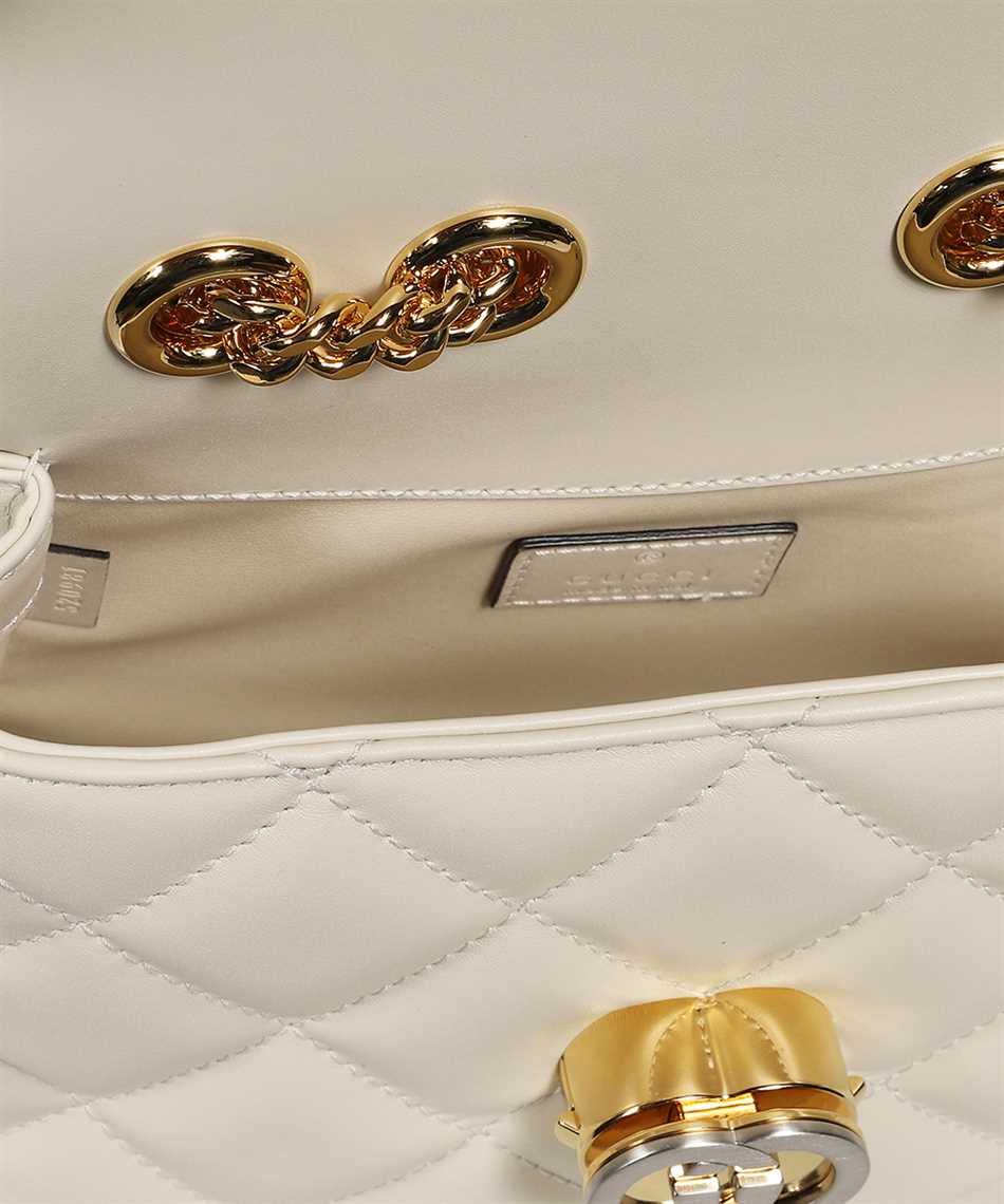 Gucci Deco small shoulder bag in off white leather