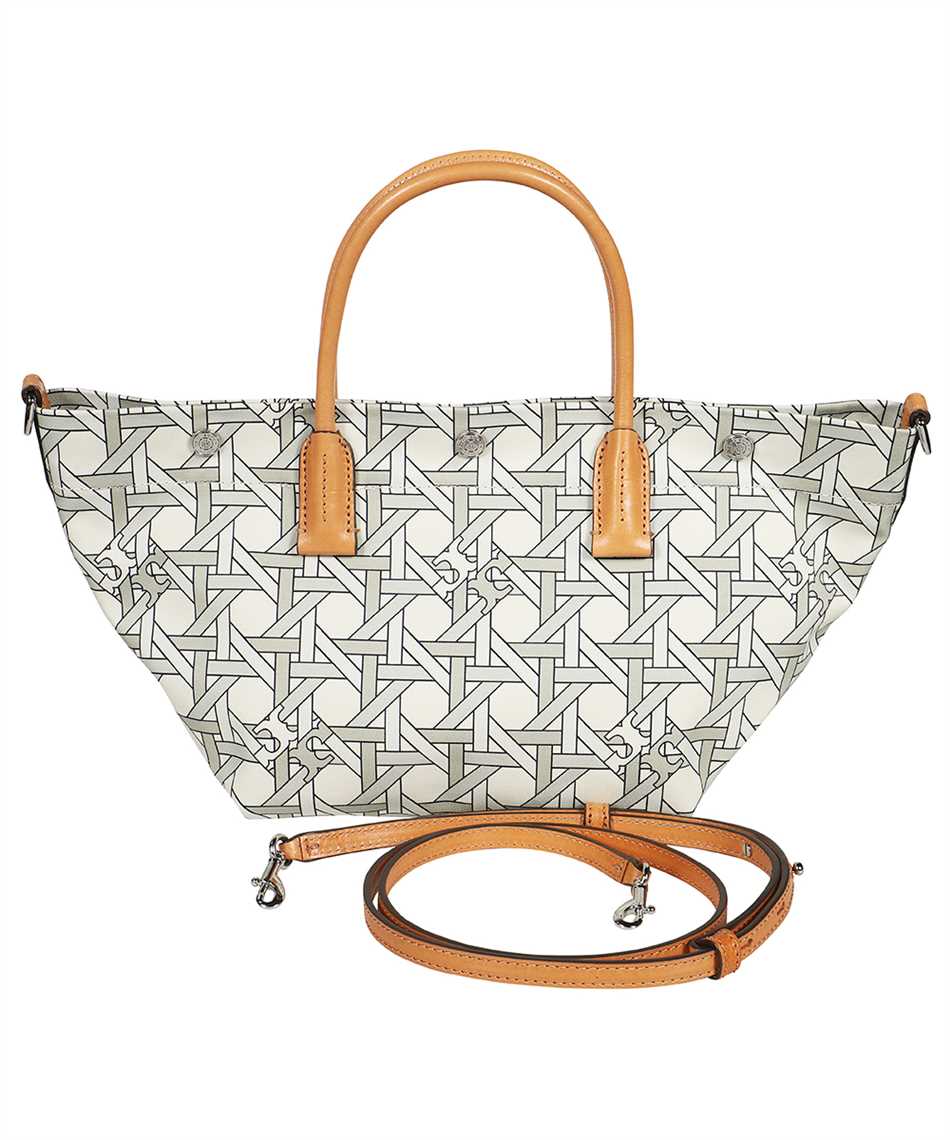 Tory Burch 146547 CANVAS BASKETWEAVE SMALL TOTE Bag White