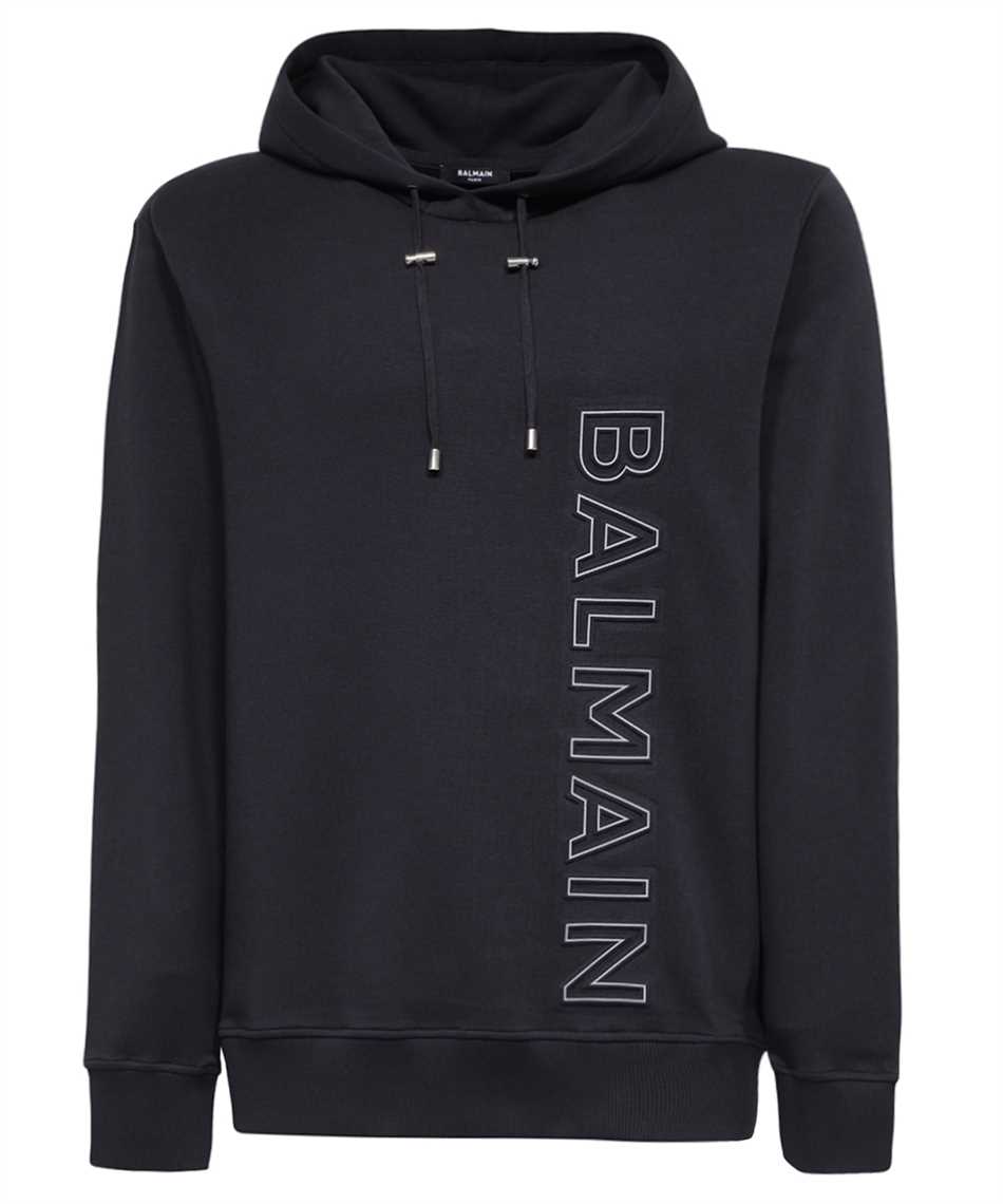 Balmain Black Embossed Monogram Hoodie Balmain