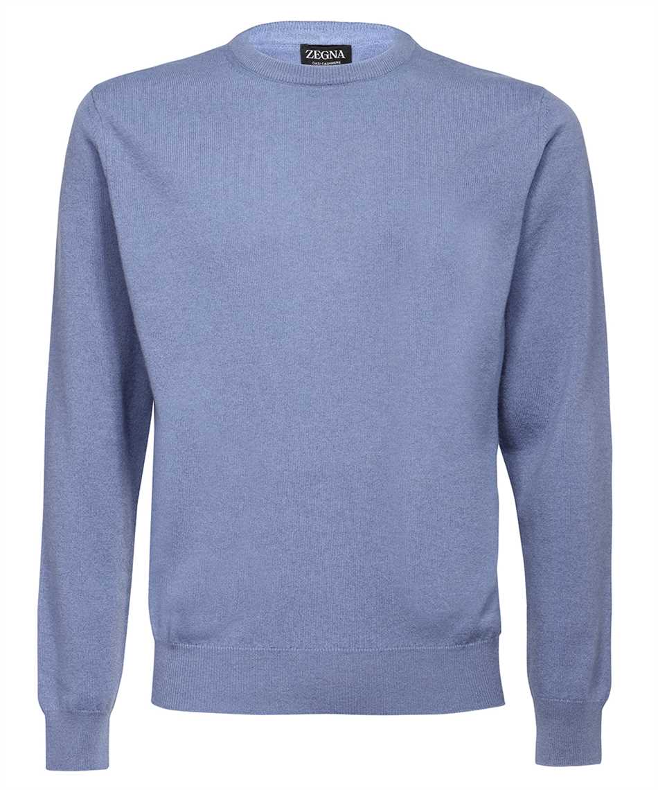 Zegna UAK10 110 OASI CASHMERE CREW NECK Knit Blue