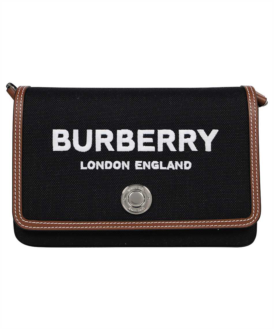 Burberry 8055181 MINI TECHNICAL COTTON AND LEATHER NOTE Bag Black