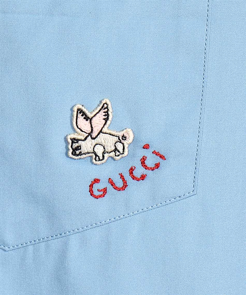 Gucci Embroidered Cotton Poplin Shirt