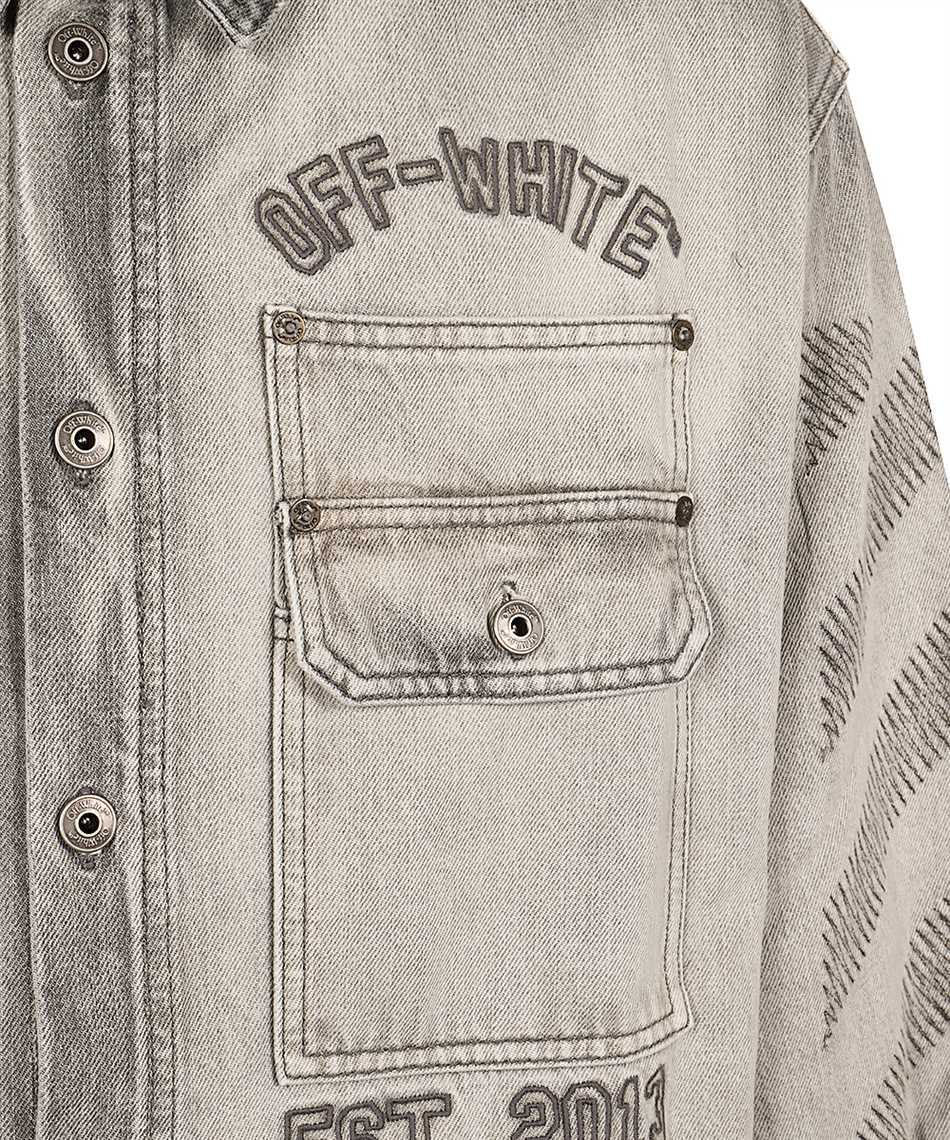 Off-White OMYD05VS26DEN003 DIAG MILITARY Hemd 3