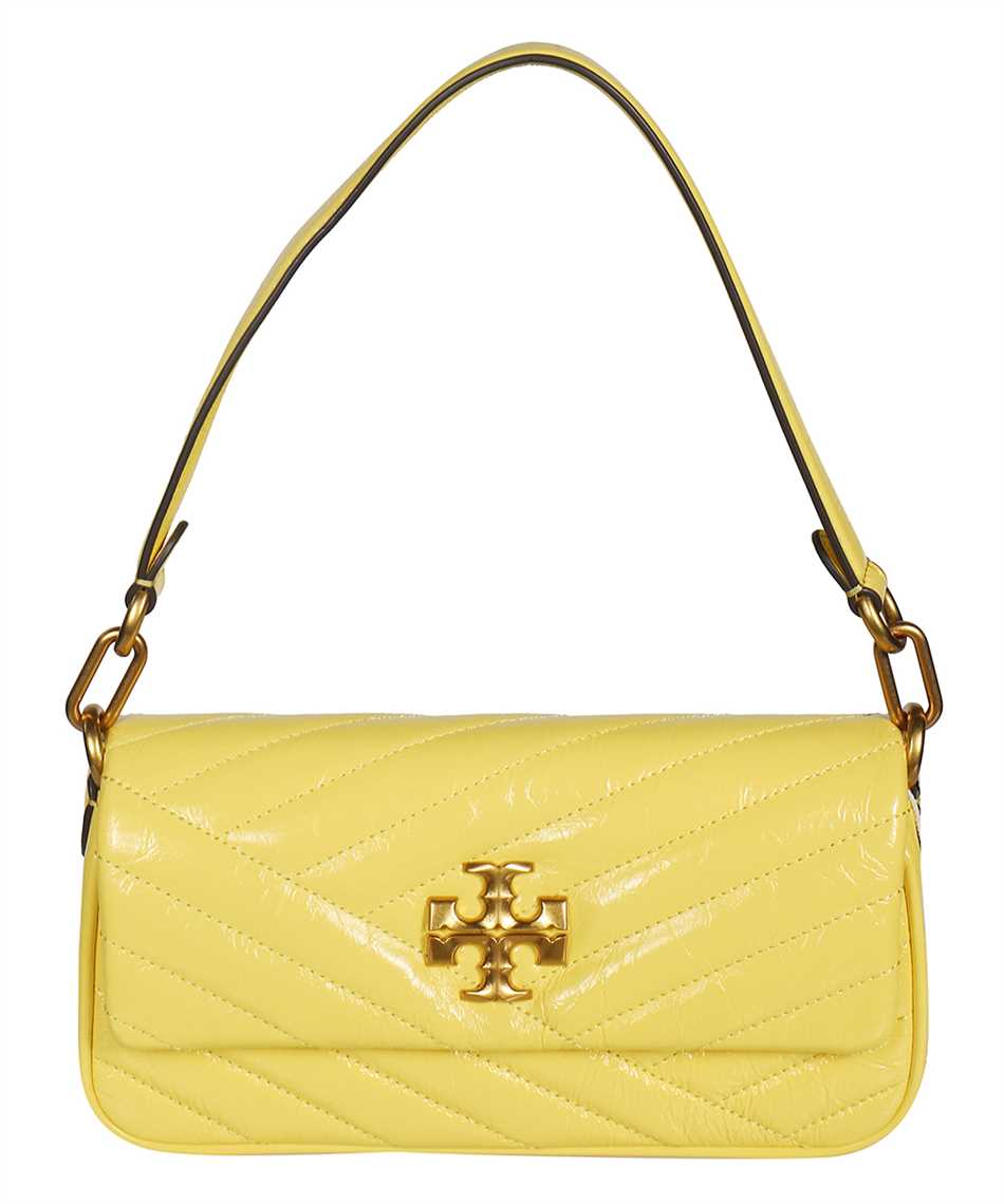 Tory Burch Kira Chevron Patent Small Flap Shoulder Bag Yellow Leather  ref.651132 - Joli Closet