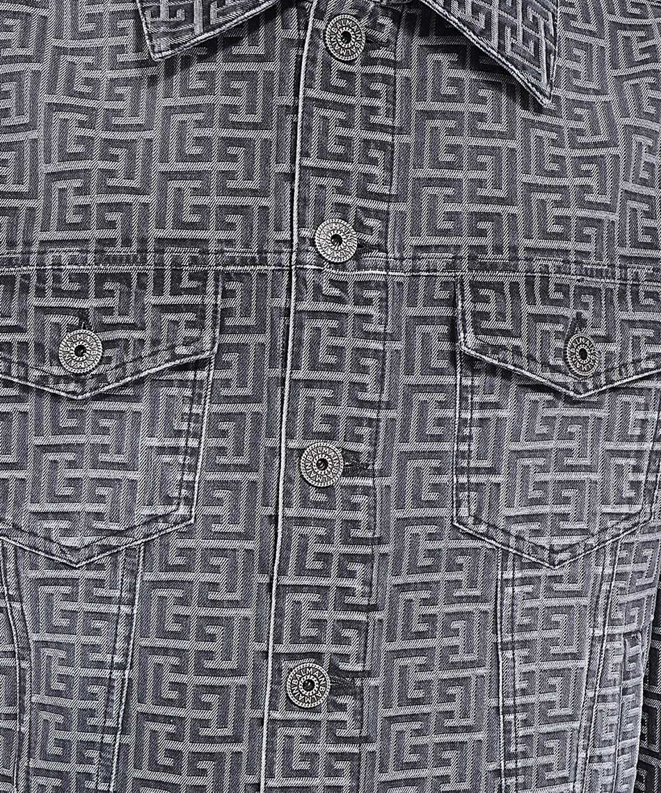 Balmain - Monogrammed Jacquard Denim Shirt