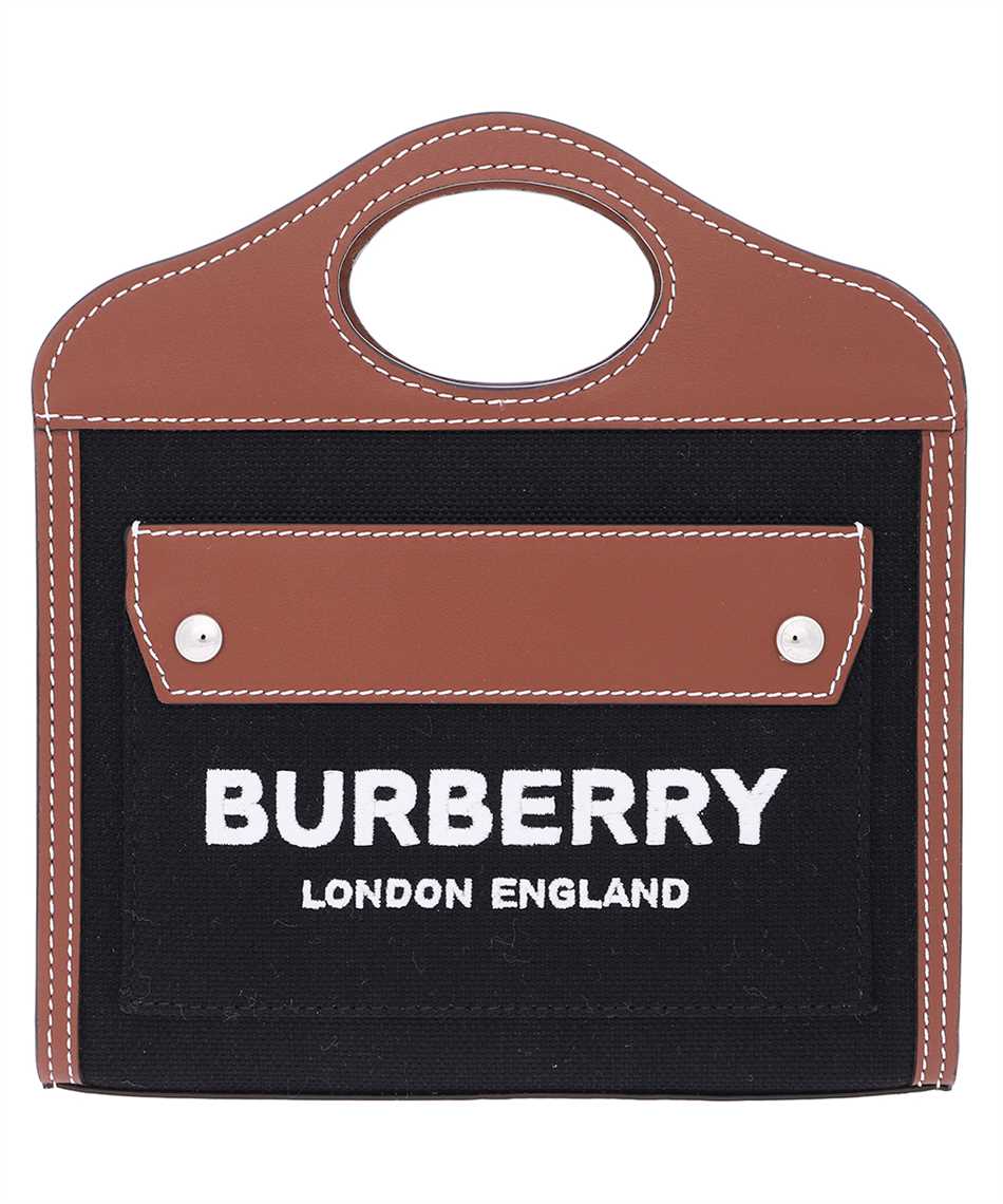 Burberry 8055187 MICRO TWO-TONE CANVAS AND LEATHER POCKET Bag 1