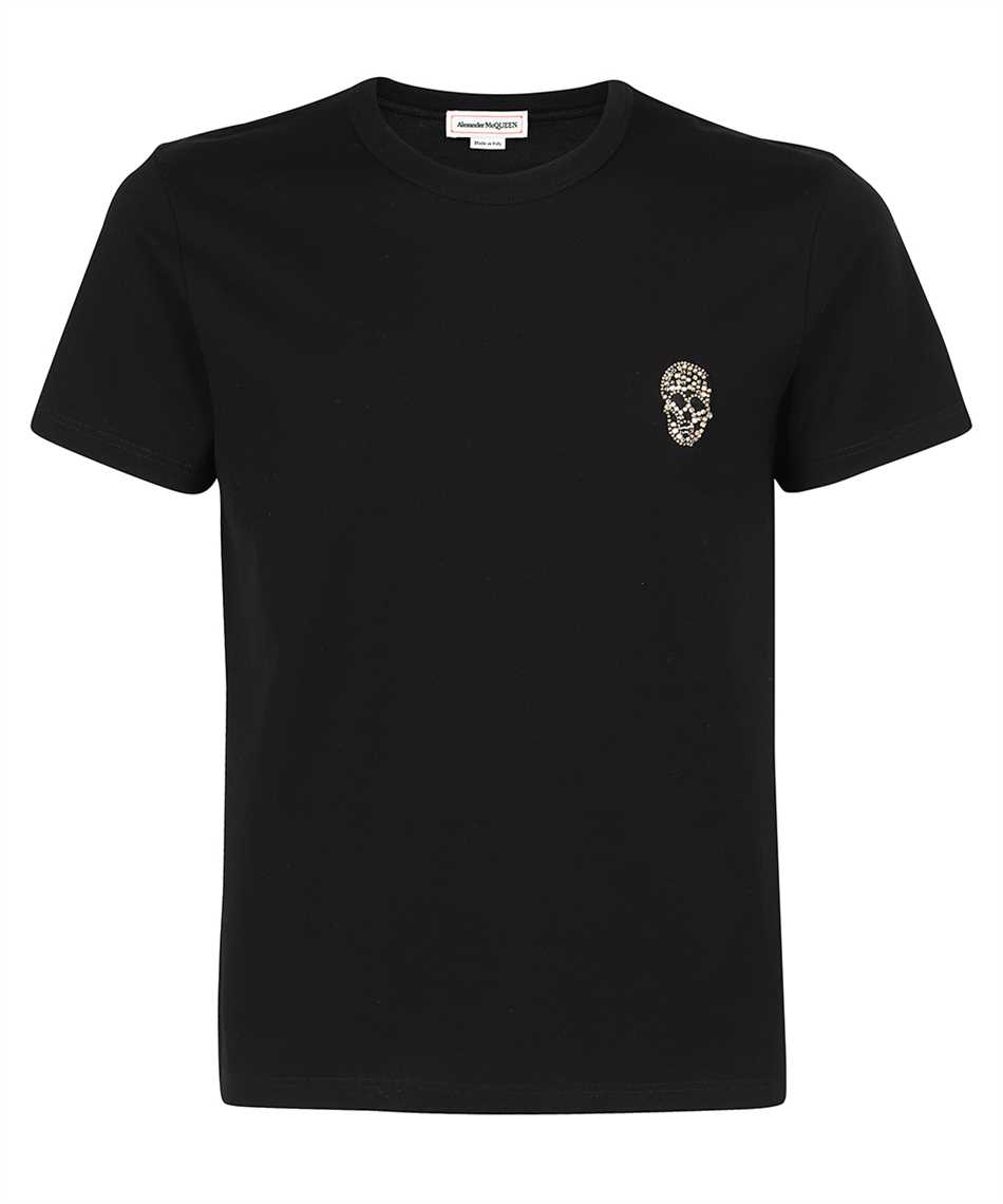 Alexander McQueen 683163 QSX03 CRYSTAL SKULL BADGE T-shirt Black