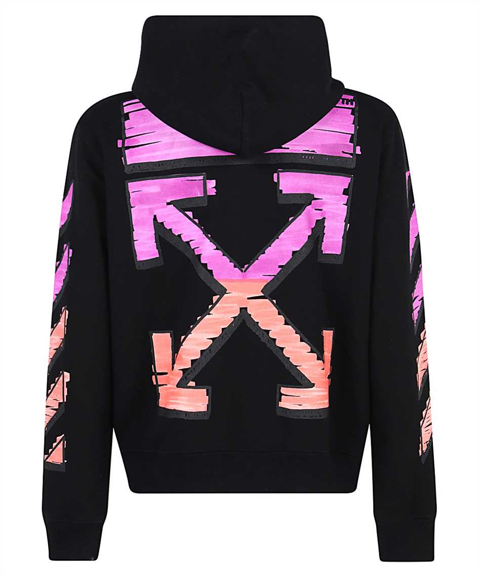 Off-White OMBE001R21FLE002 MARKER SLIM ZIP Hoodie Black