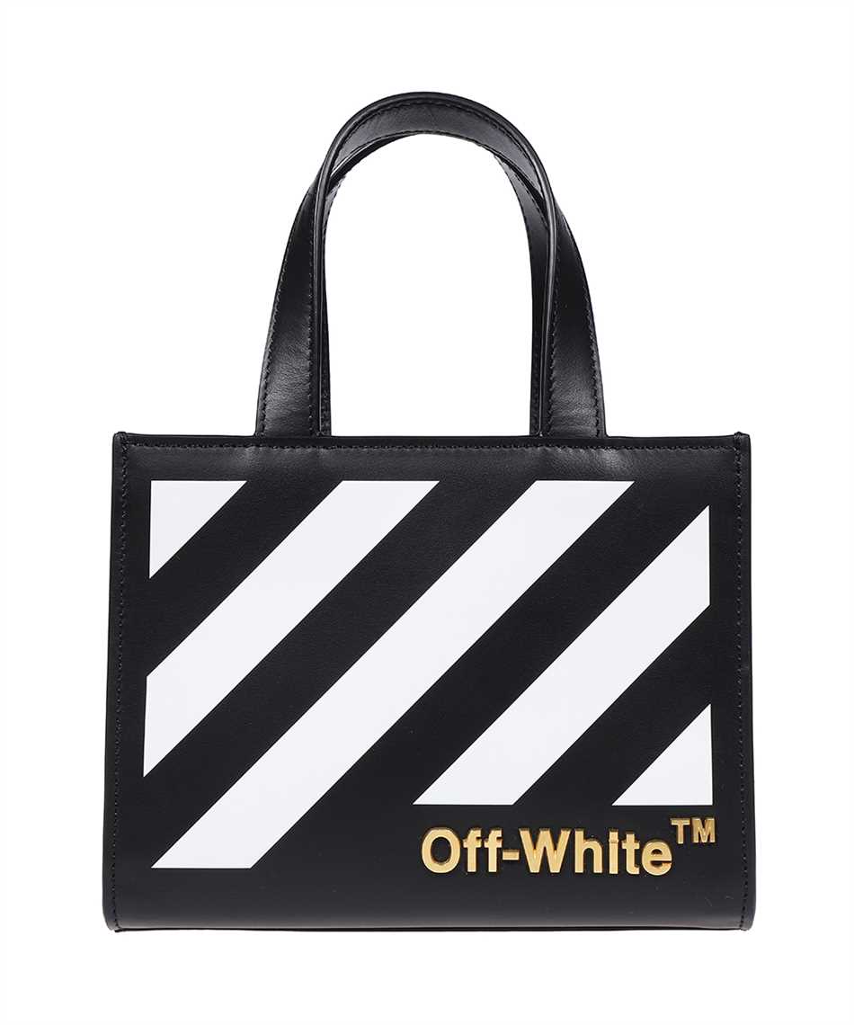 Off-White OWNA198F22LEA004 DIAG HYBRID SHOP 18 LETTERING Bag Black