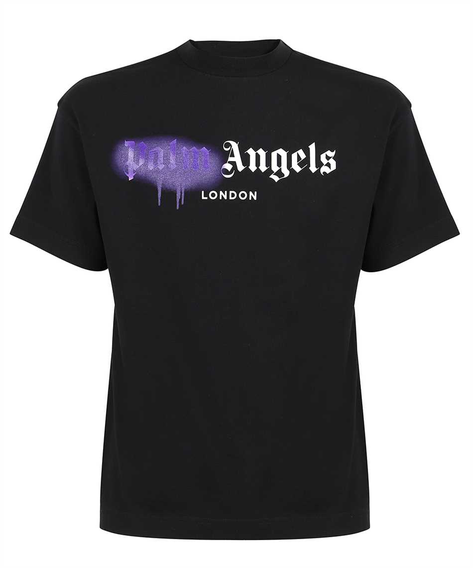 Palm Angels PMAA001S21JER027 LONDON SPRAYED LOGO T-shirt Black