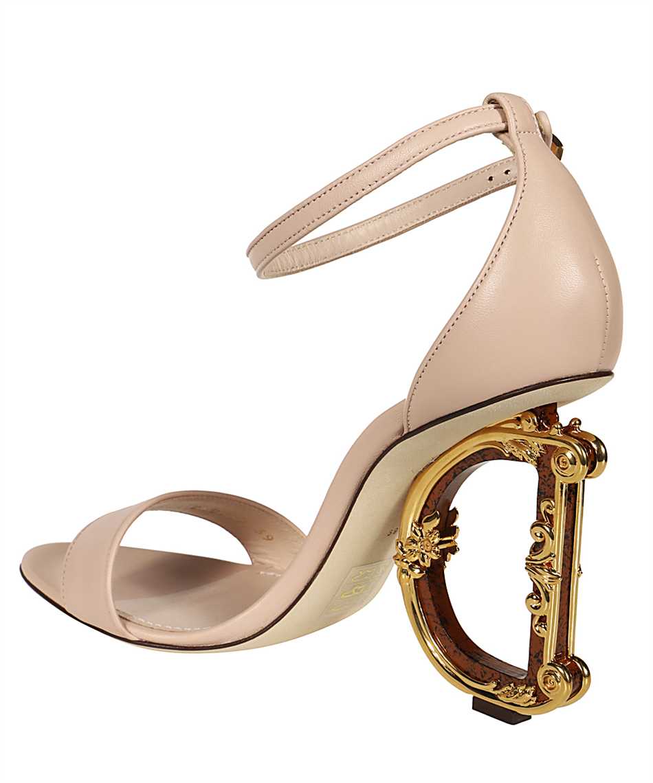 nappa leather sandals with baroque d&g heel