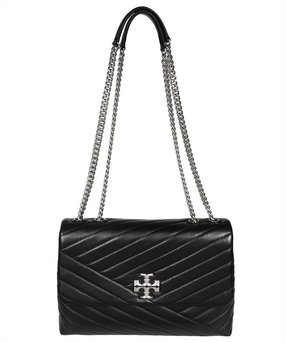 Tory Burch New Kira Chevron Convertible Shoulder Bag Black Rolled Nickel